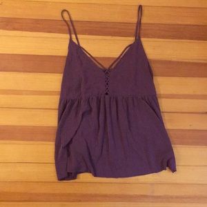 Purple strappy tank top